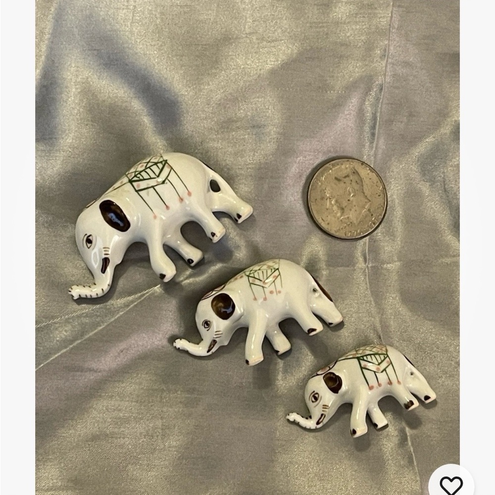 Porcelain Elephant Set Of 3, Lucky Elephants
Miniature Collection